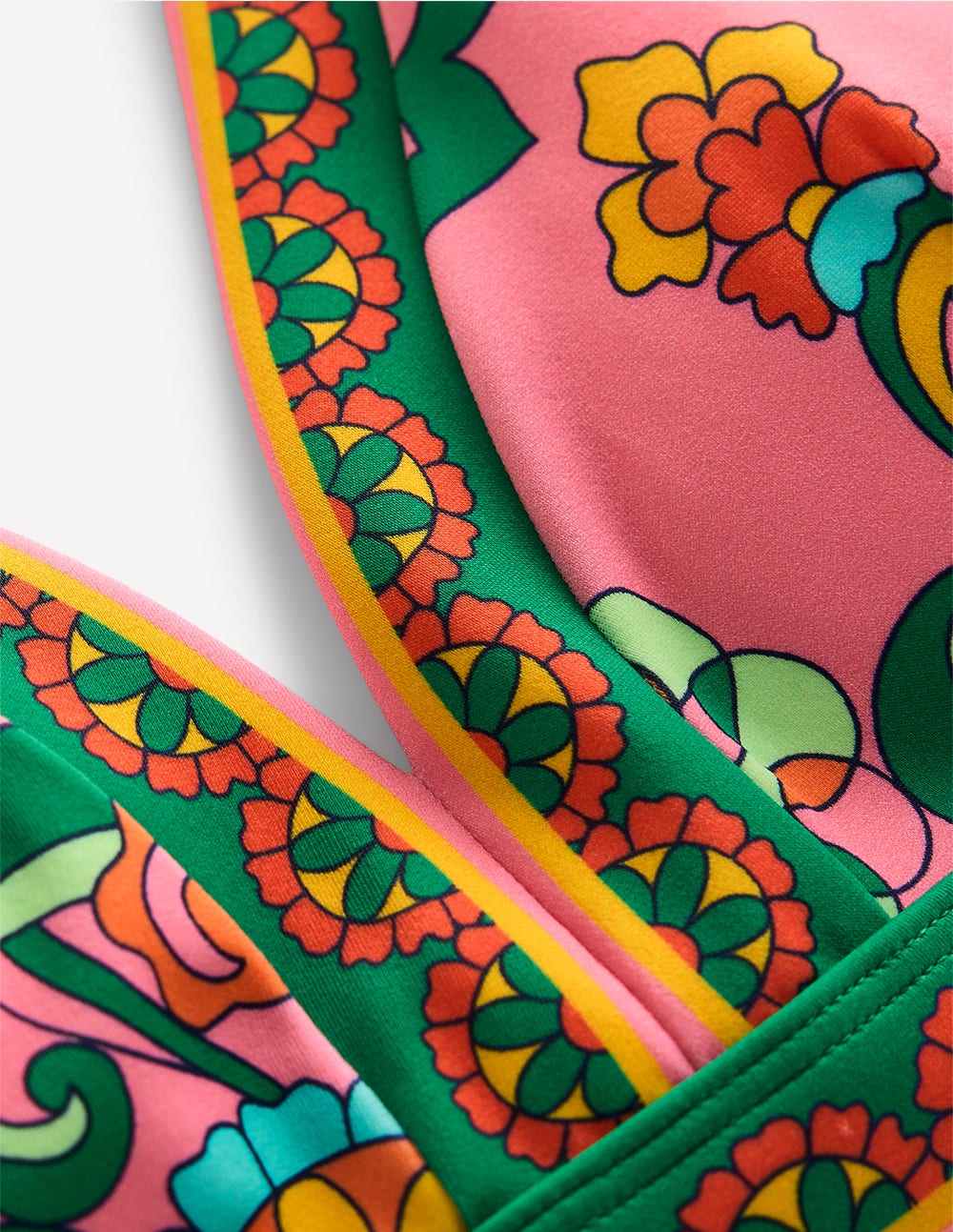 Ios V Panel Bikini Top - Pink Rose, Foliage Trail