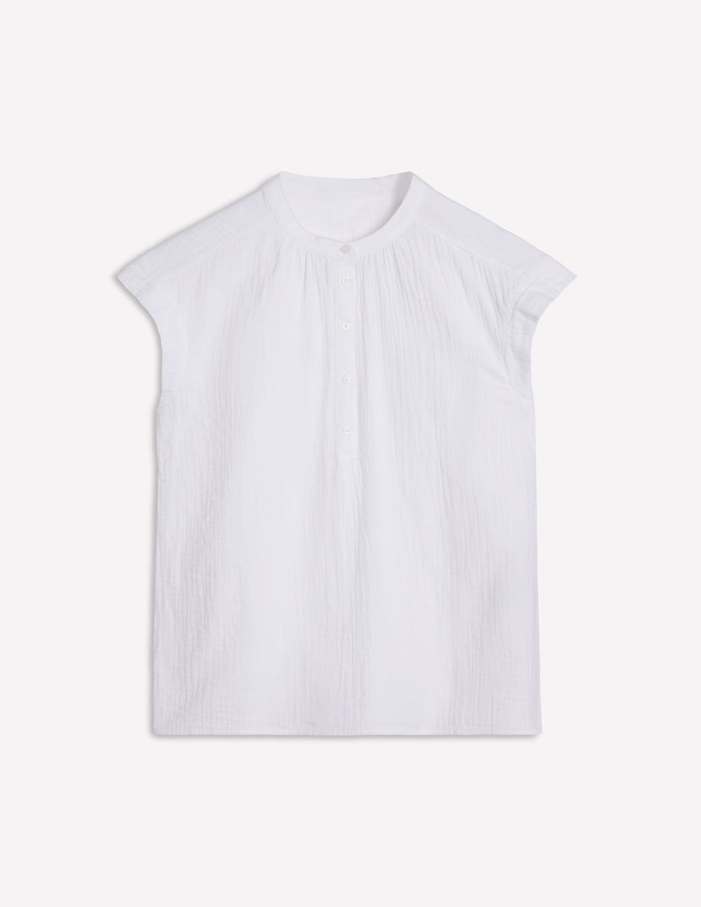 Sleeveless Double Cloth Top - White