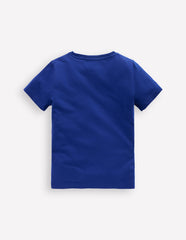 Zip Applique T-shirt - Bright Blue Puffer