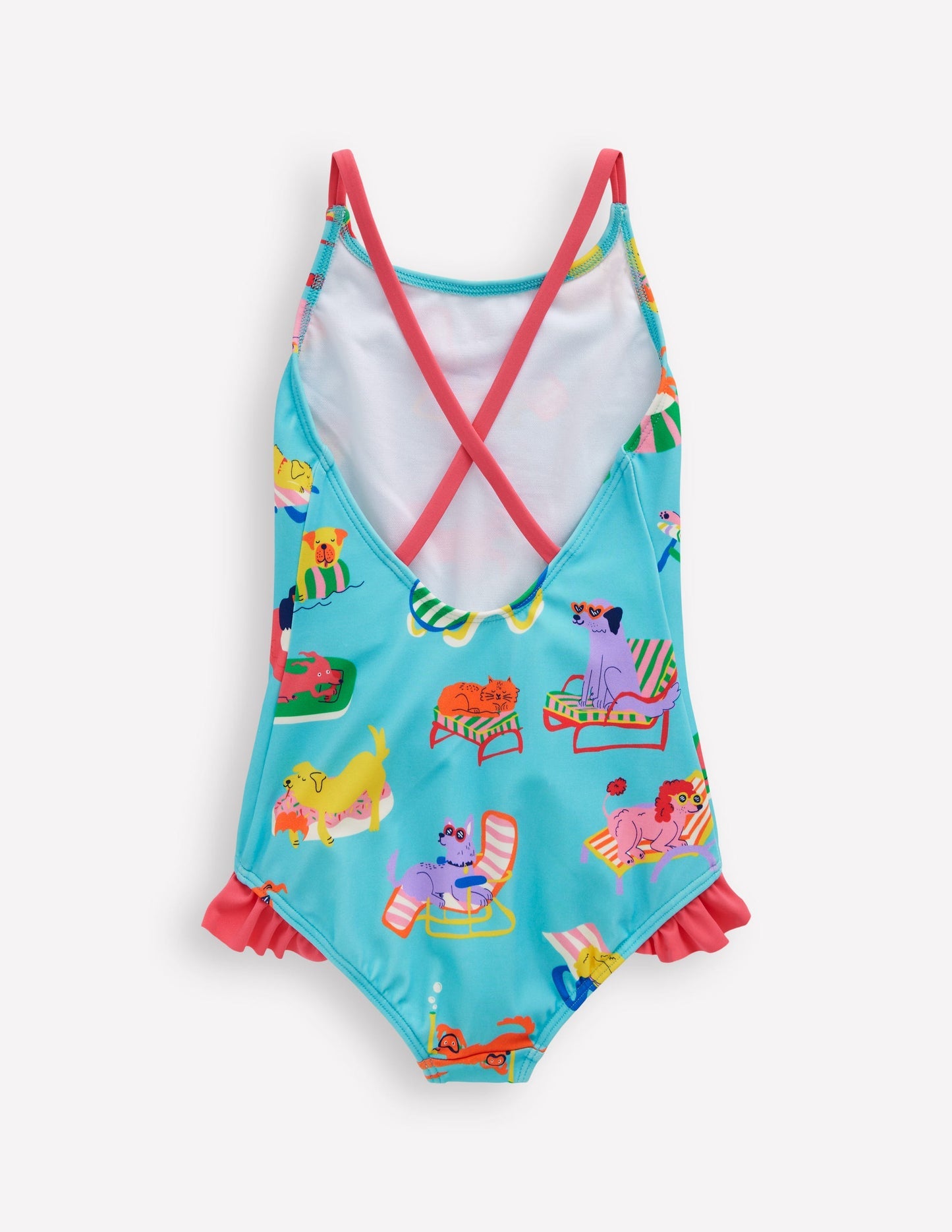 Pretty Cross - Back Swimsuit - Caribbean Blue Poolside Pets