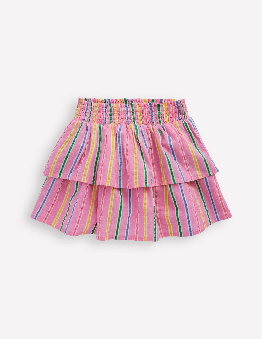 Tiered Woven Skirt - Pink Multi Stripe