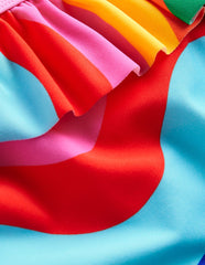 Lila One Shoulder Swimsuit - Multi Rainbow Wave