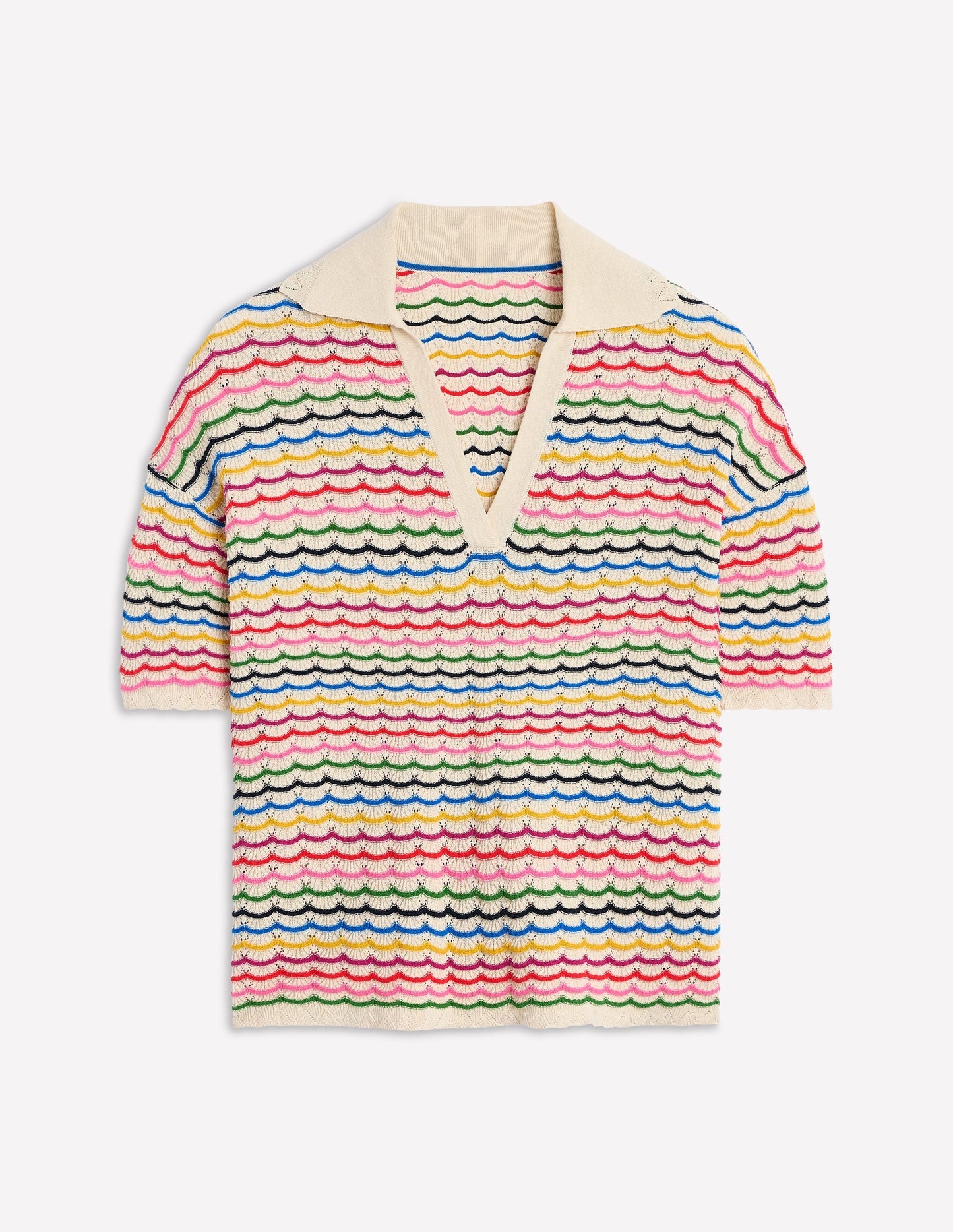 Collared Henley Sweater - Multi, Rainbow