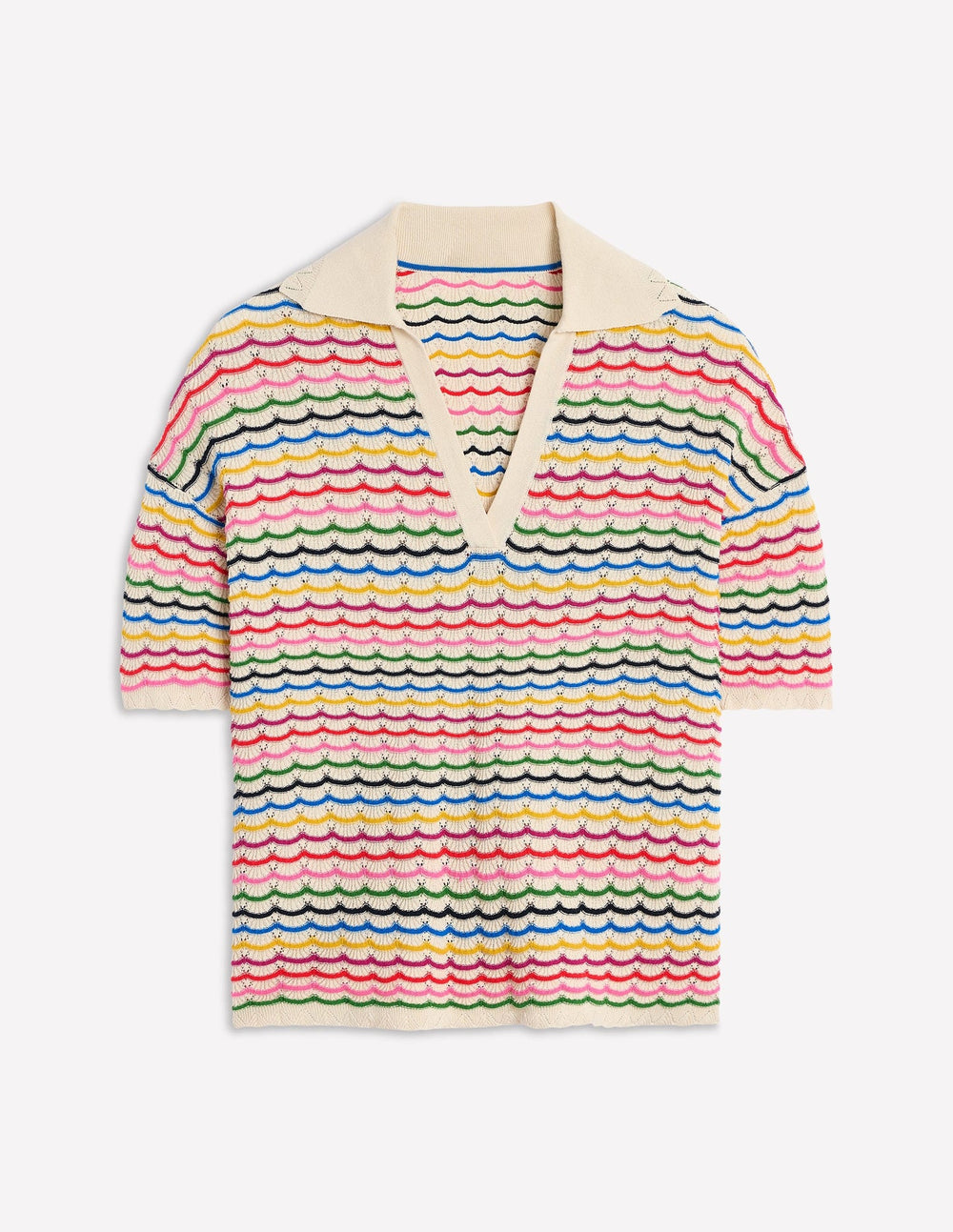 Collared Henley Sweater - Multi, Rainbow