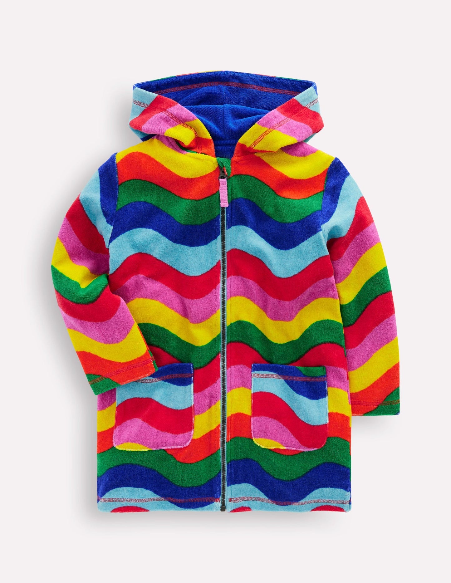 Romie Towelling Zip Throw - On - Multi Wave Stripe