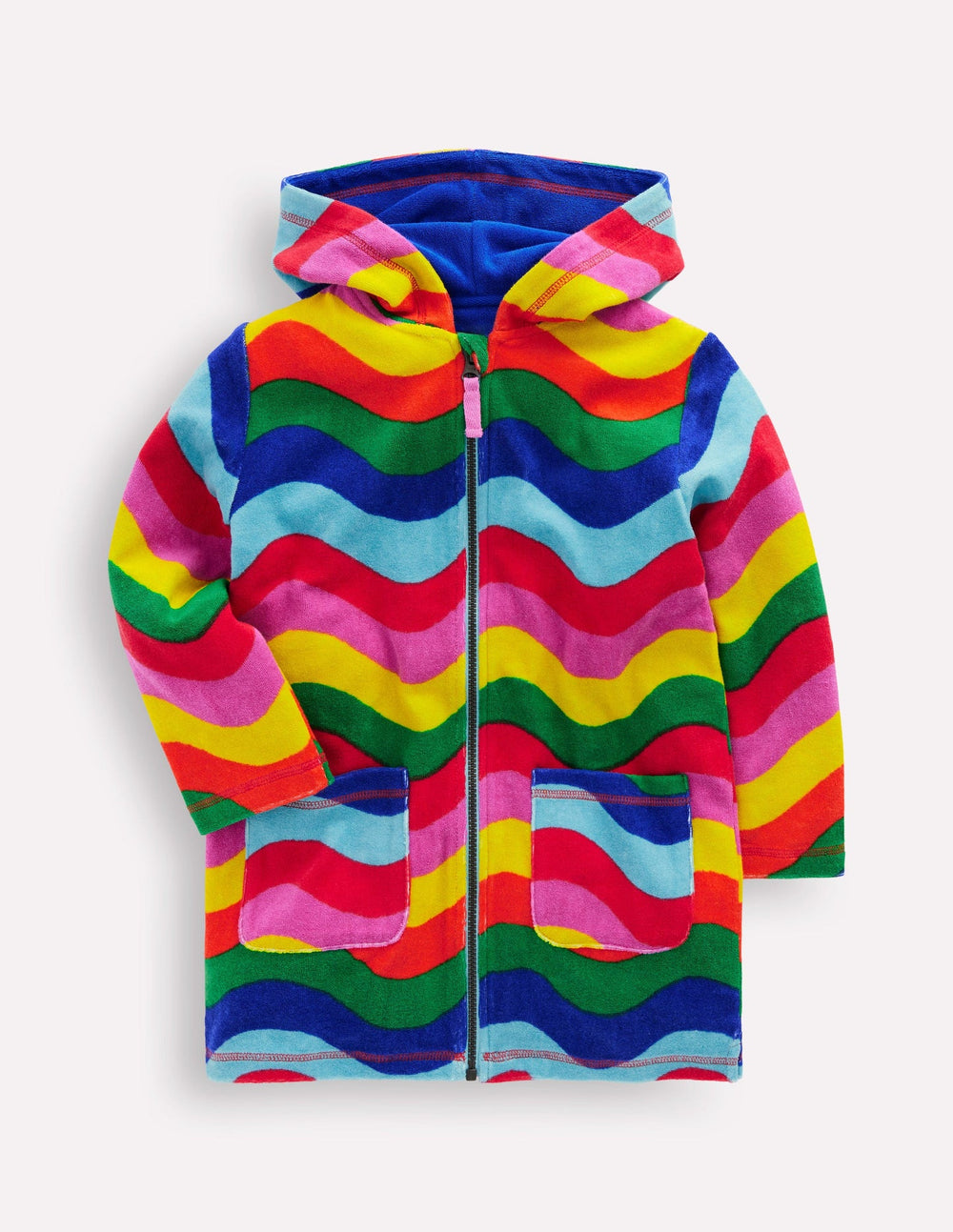 Romie Towelling Zip Throw - On - Multi Wave Stripe