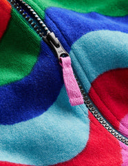 Romie Towelling Zip Throw - On - Multi Wave Stripe