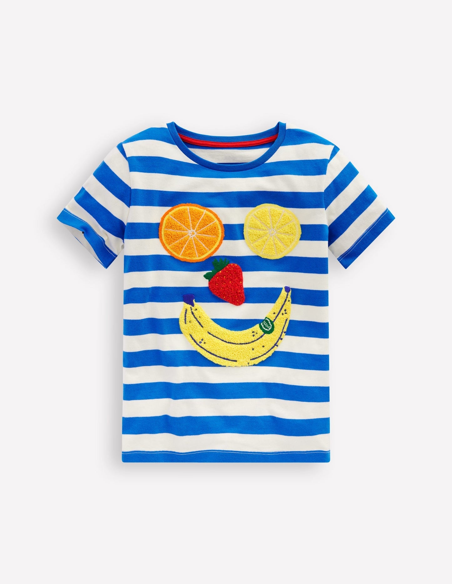 Short Sleeve Bouclé T-shirt - Gallery Blue/ Ivory Fruit Face