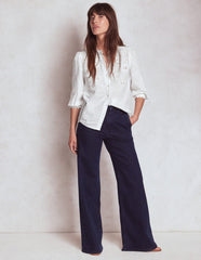 Alicia Cutwork Linen Top - White, Cutwork Embroidery
