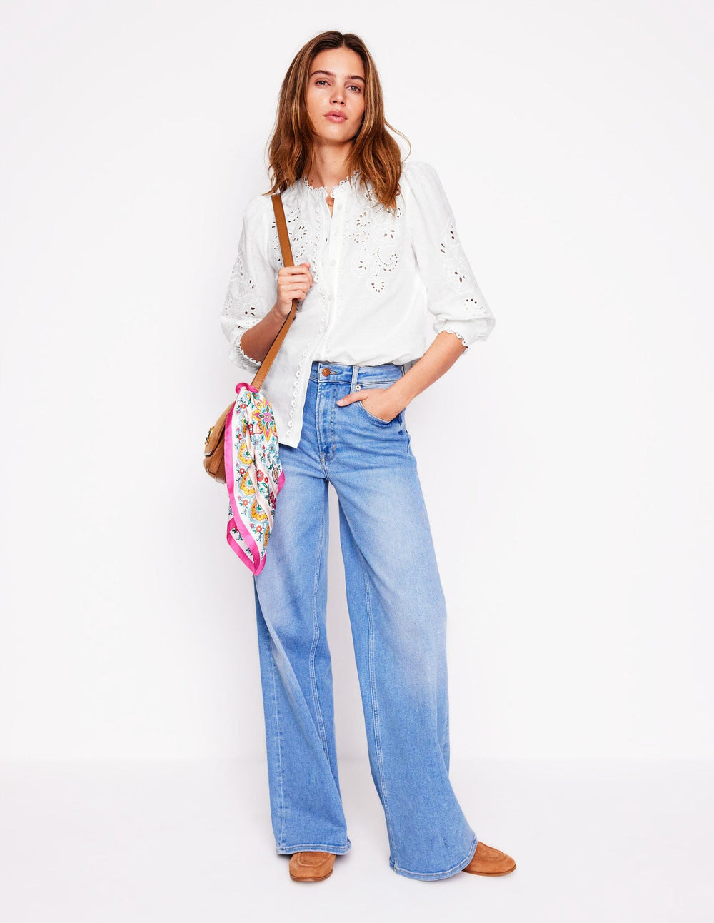 Alicia Cutwork Linen Top - White, Cutwork Embroidery