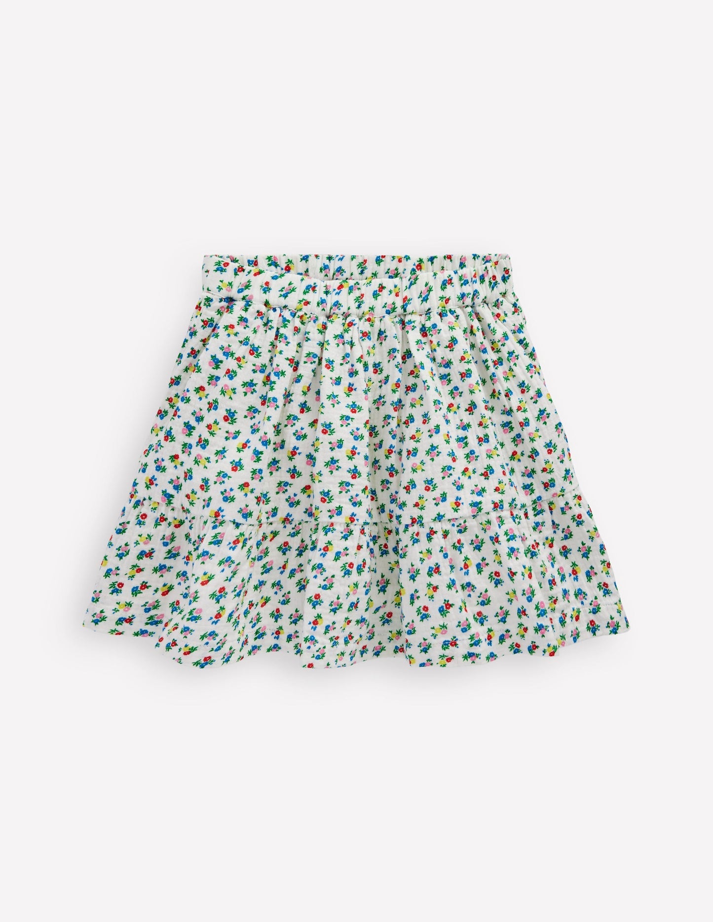 Double Cloth Printed Skirt - Soft Ivory Ditsy Floral