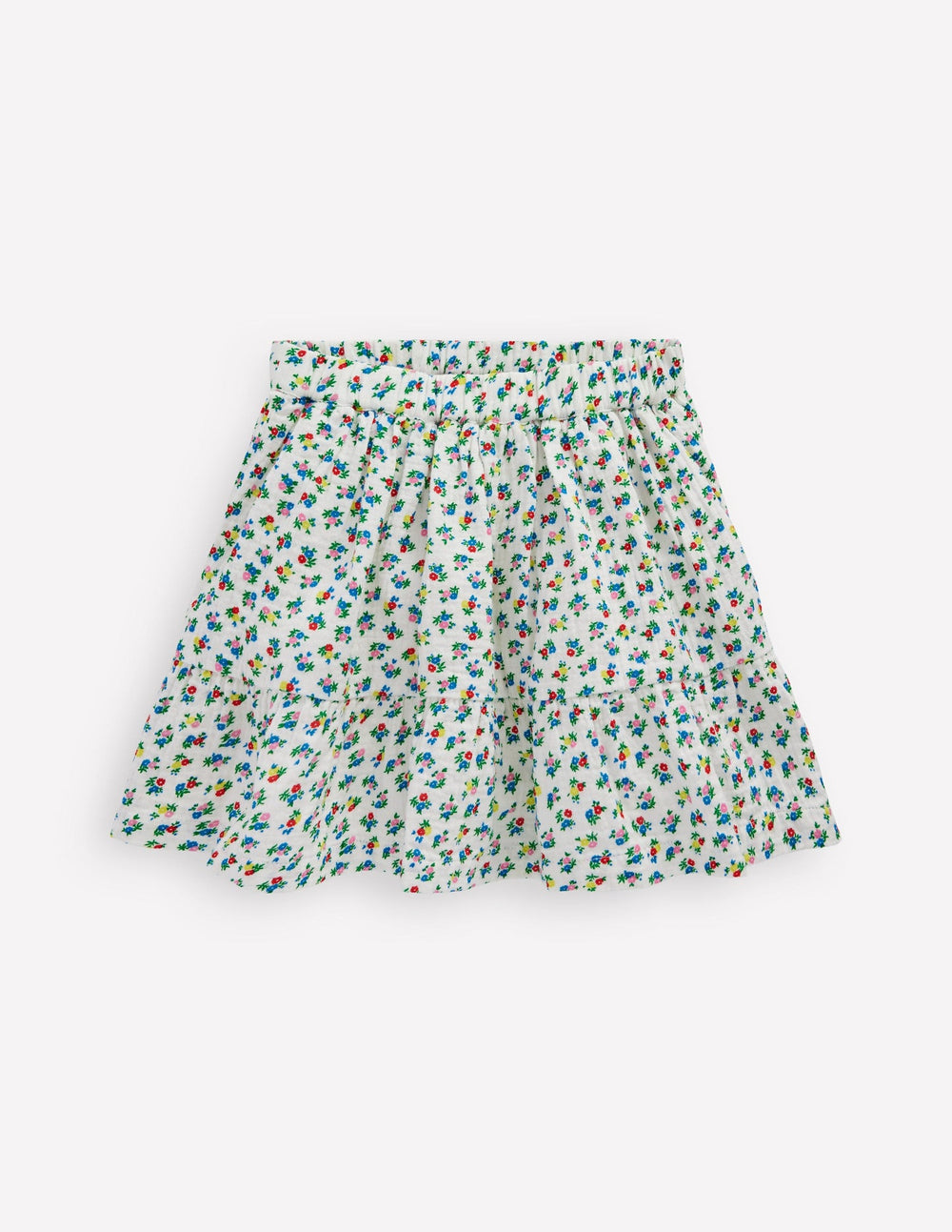 Double Cloth Printed Skirt - Soft Ivory Ditsy Floral