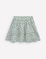 Double Cloth Printed Skirt - Soft Ivory Ditsy Floral