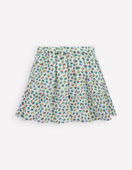 Double Cloth Printed Skirt - Soft Ivory Ditsy Floral