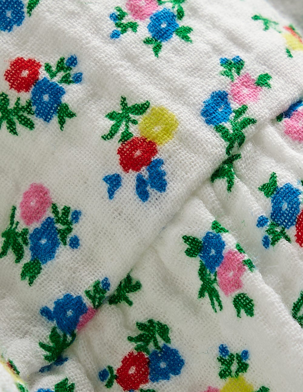 Double Cloth Printed Skirt - Soft Ivory Ditsy Floral
