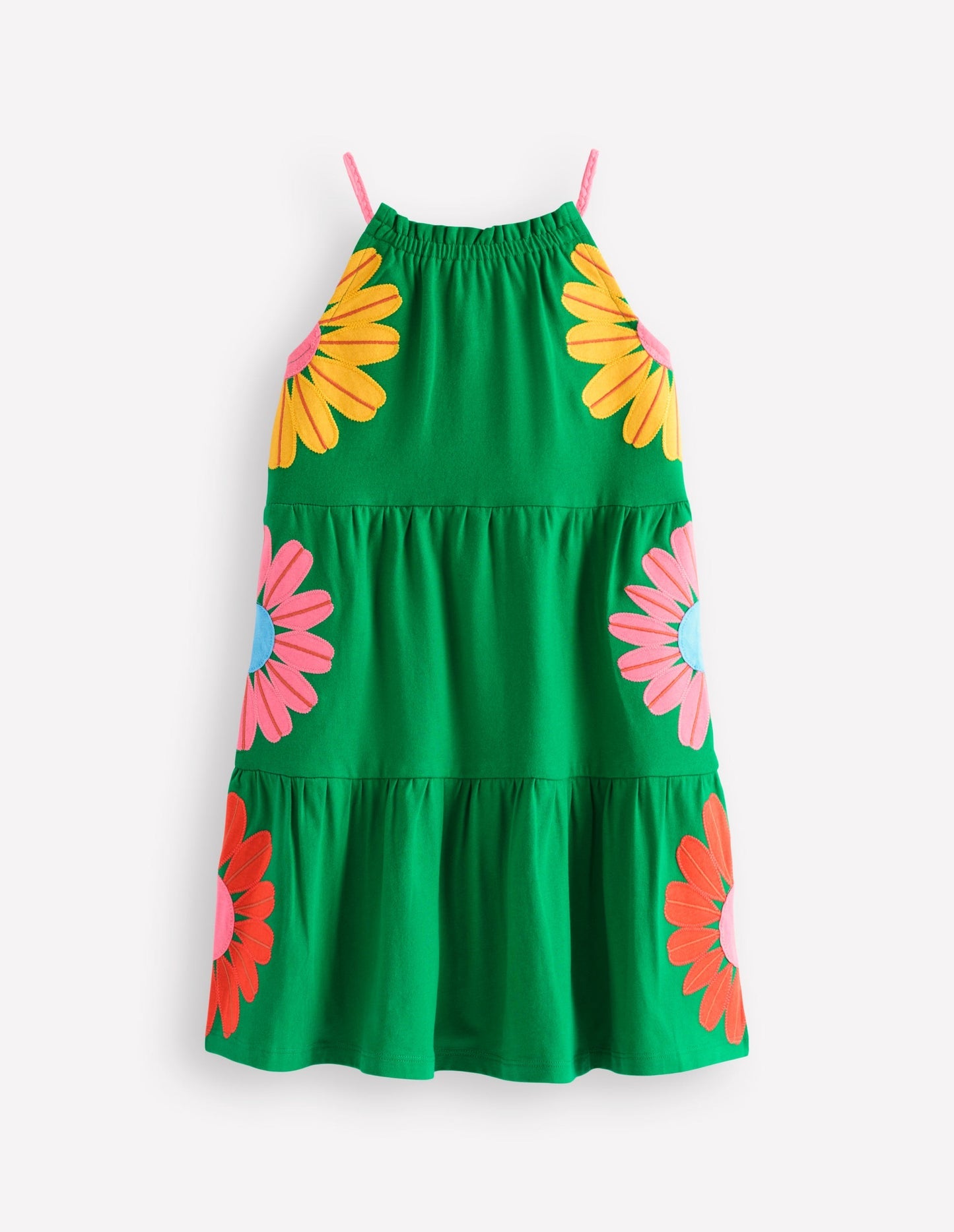 Enola Hotchpotch Jersey Dress - Rich Emerald Flowers