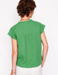 Sleeveless Double Cloth Top - Paradise Green