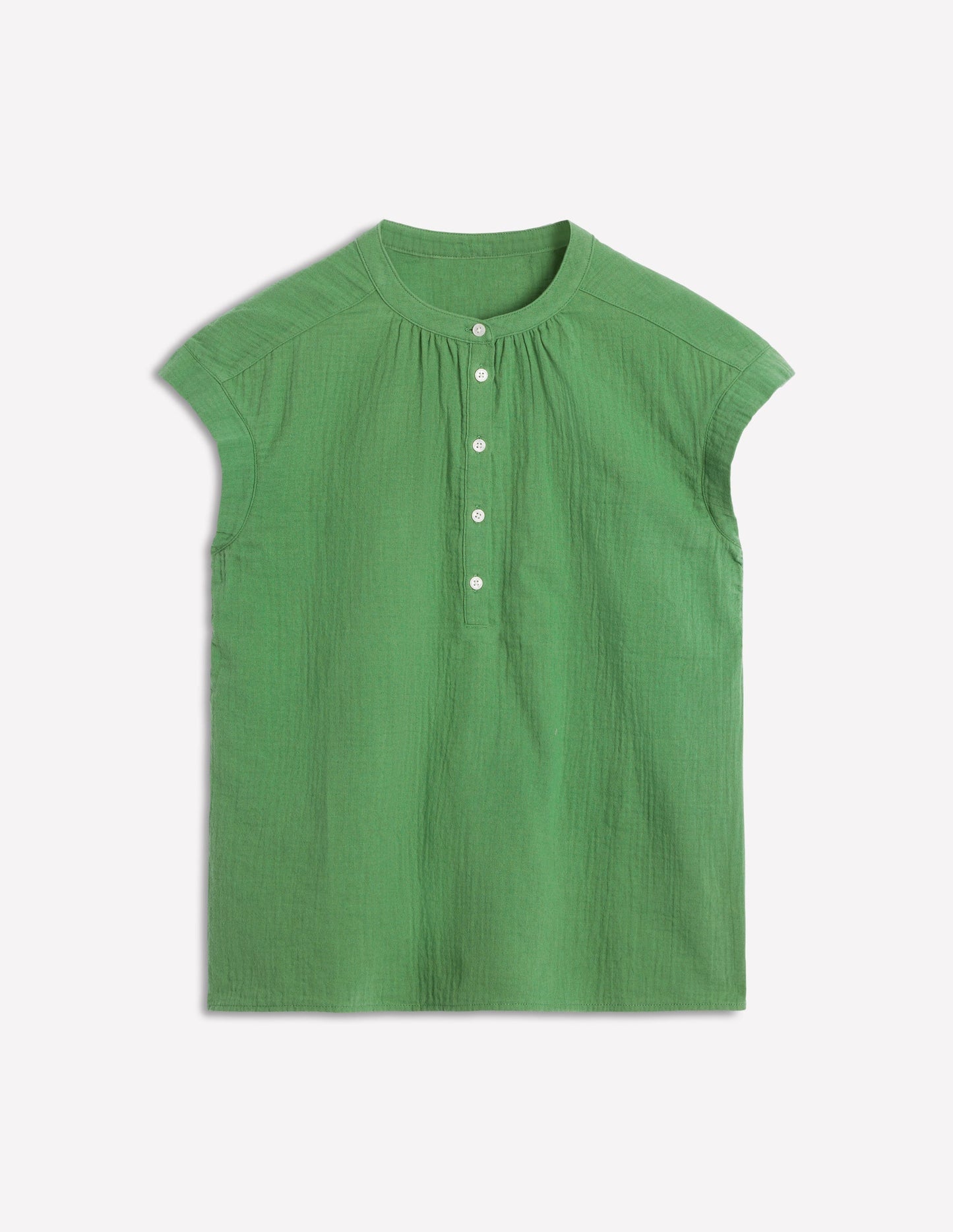 Sleeveless Double Cloth Top - Paradise Green