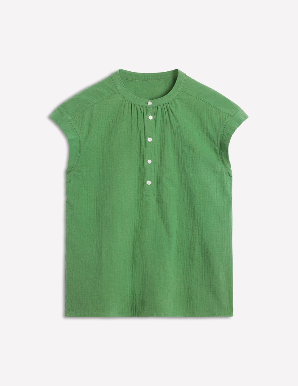 Sleeveless Double Cloth Top - Paradise Green