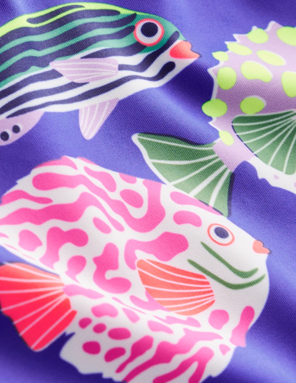 Cross - back Printed Swimsuit - Blue Heron Fish