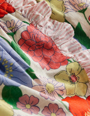 Wrap Frill Skort - Multi Summer Garden