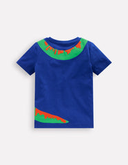 Fun Graphic T-shirt - Bright Blue Dino