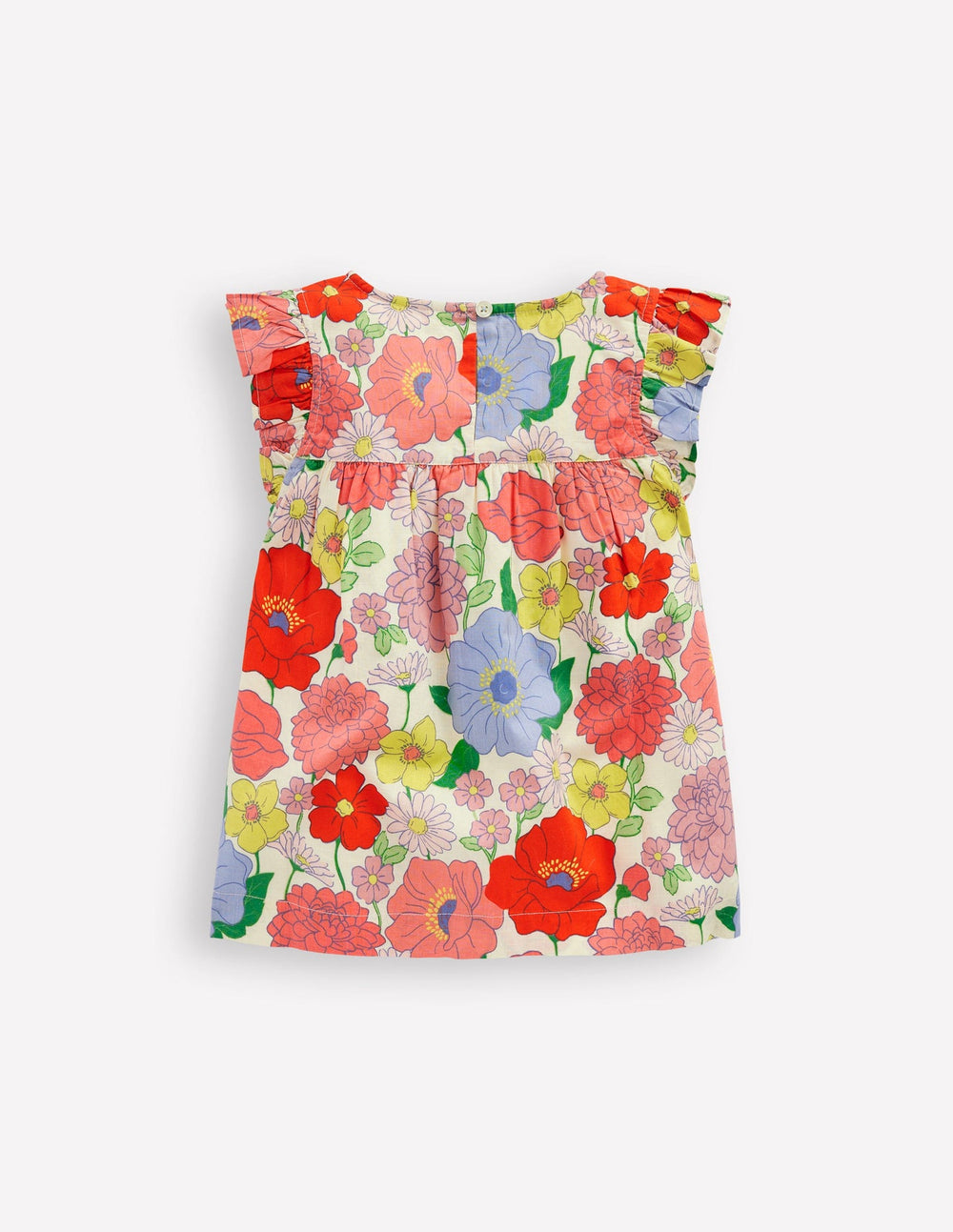 Frill Sleeve Woven Top - Multi Summer Garden
