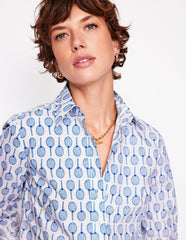 Sienna Cotton Shirt - Ivory, Tennis