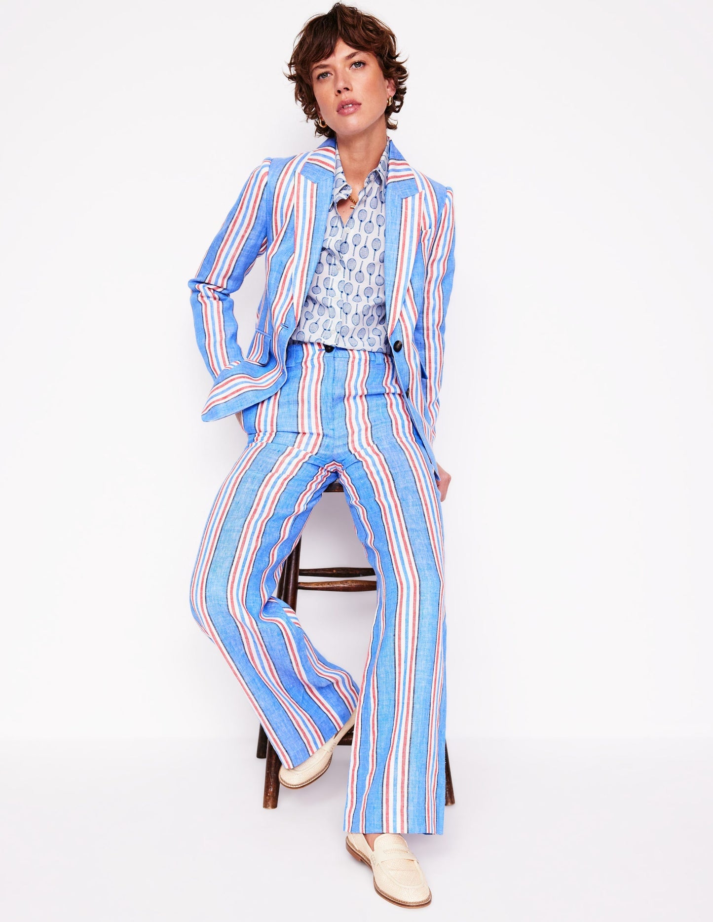 Sienna Cotton Shirt - Ivory, Tennis