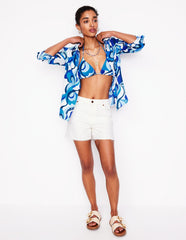 Sienna Linen Shirt - Multi Abstract Swirl