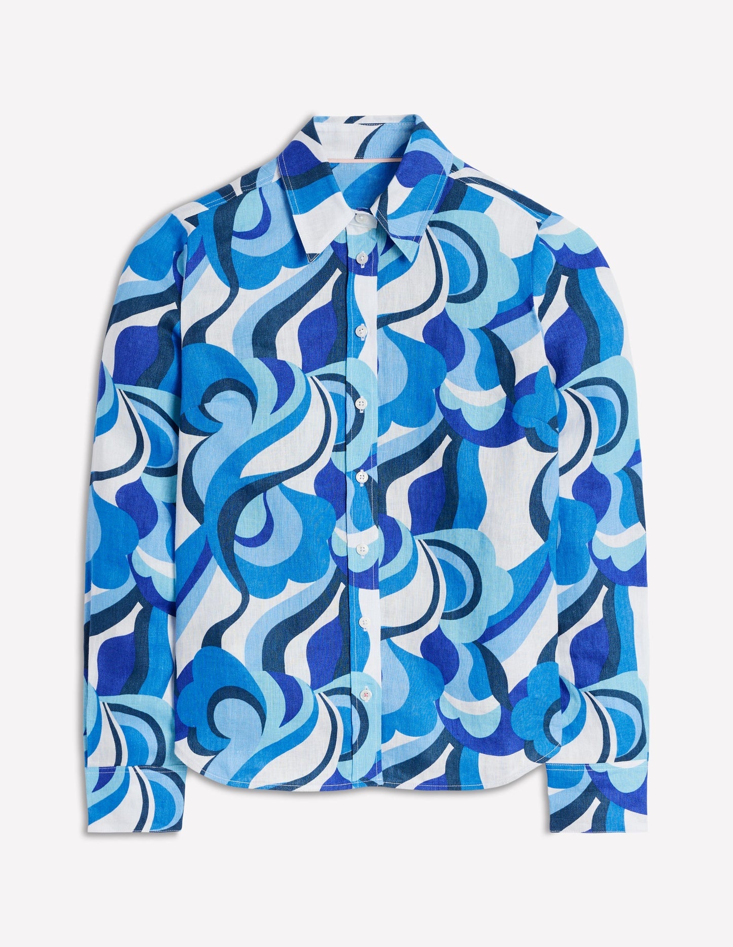 Sienna Linen Shirt - Multi Abstract Swirl