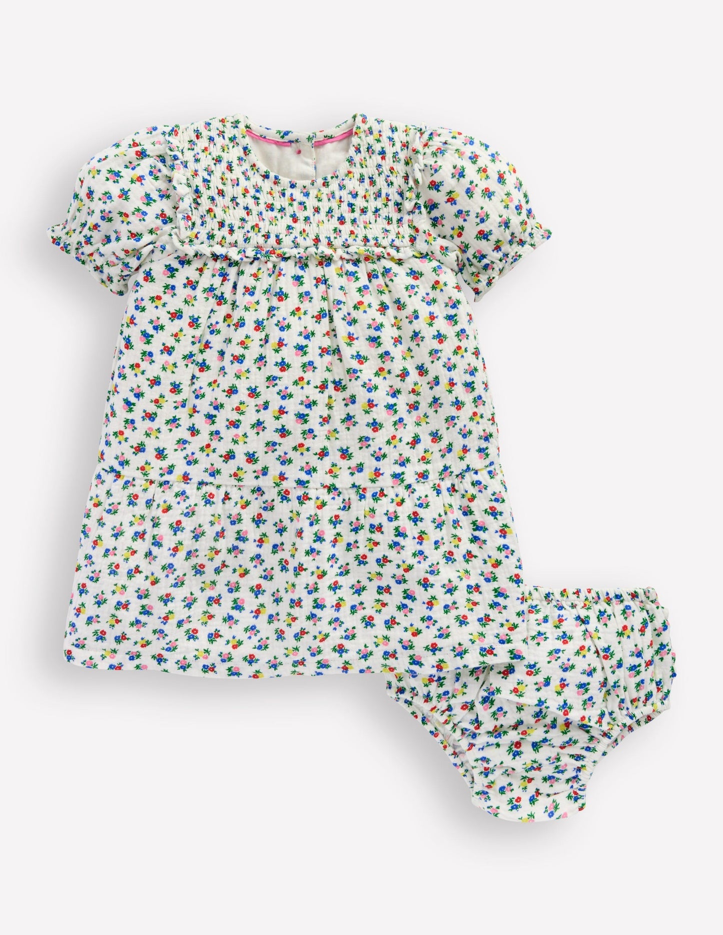 Double Cloth Dress - Soft Ivory Ditsy