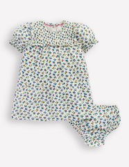 Double Cloth Dress - Soft Ivory Ditsy