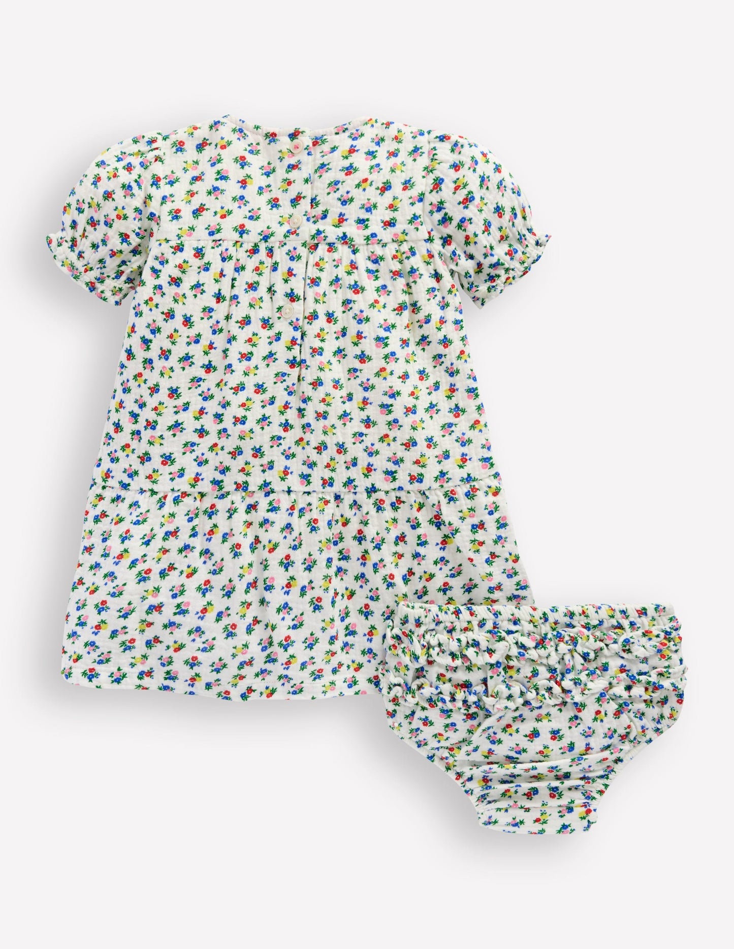 Double Cloth Dress - Soft Ivory Ditsy