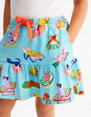 Tiered Jersey Skort - Caribbean Blue Poolside Pets