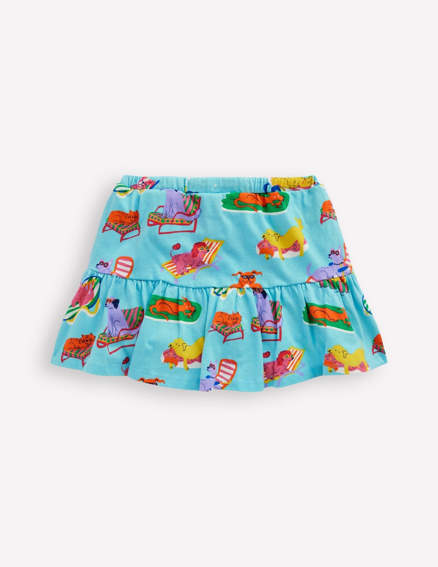 Tiered Jersey Skort - Caribbean Blue Poolside Pets