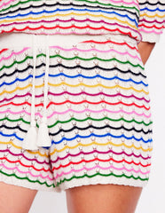 Textured Knitted Shorts - Multi Stripe