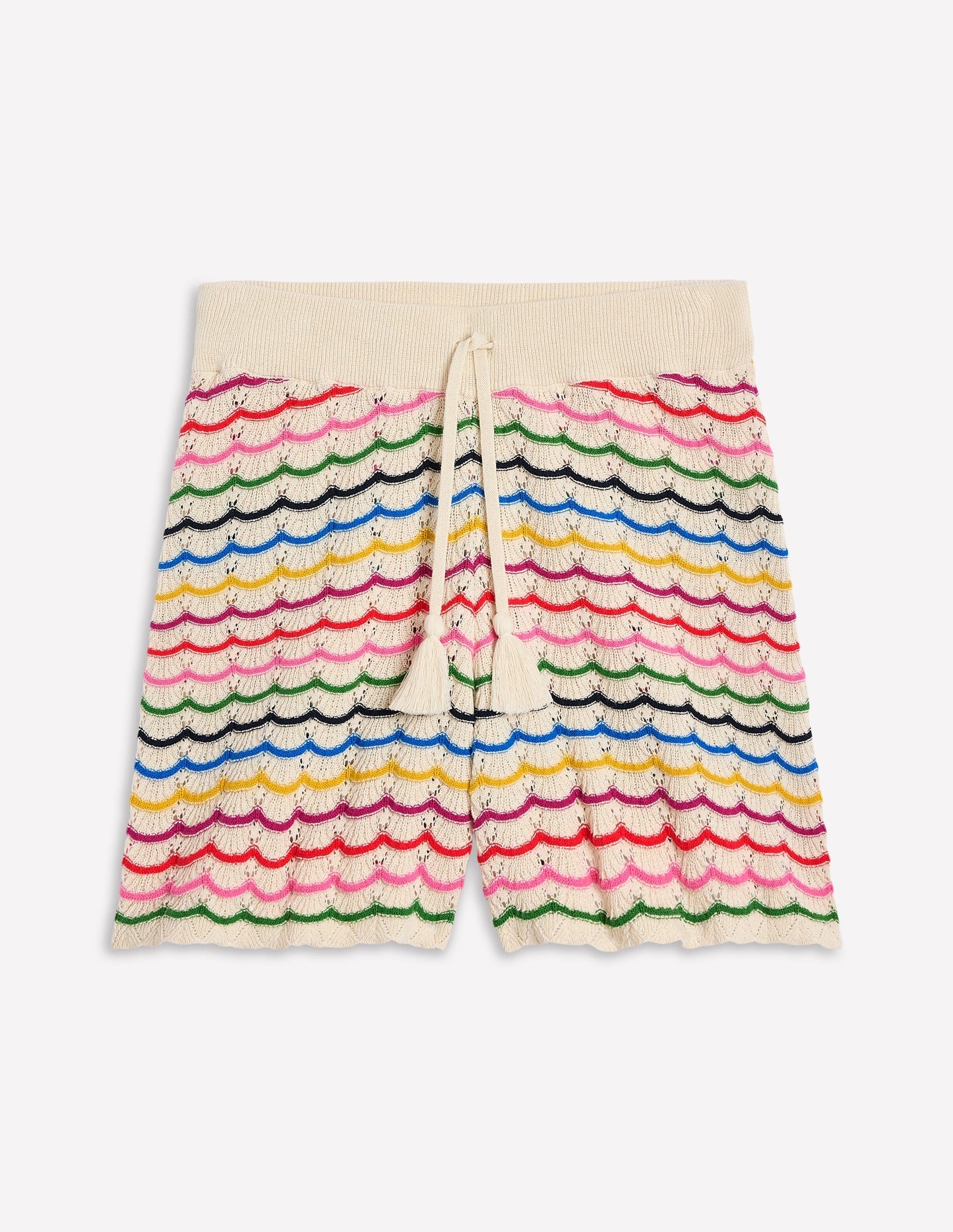 Textured Knitted Shorts - Multi Stripe