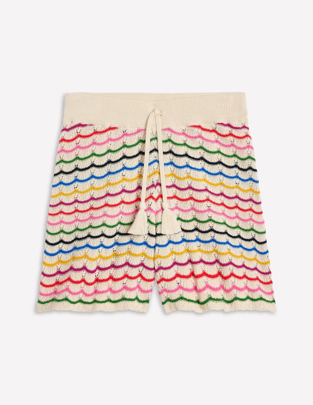 Textured Knitted Shorts - Multi Stripe