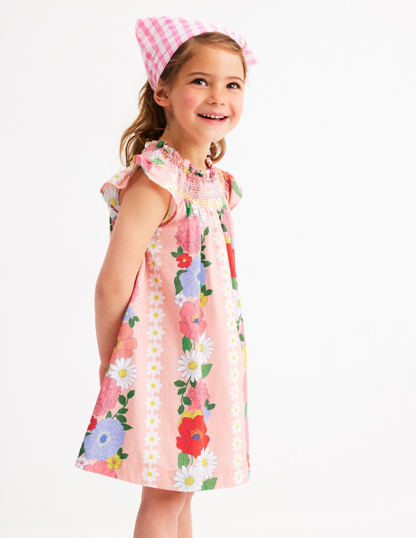 Holiday Smocked Dress - Chalk Pink Flower