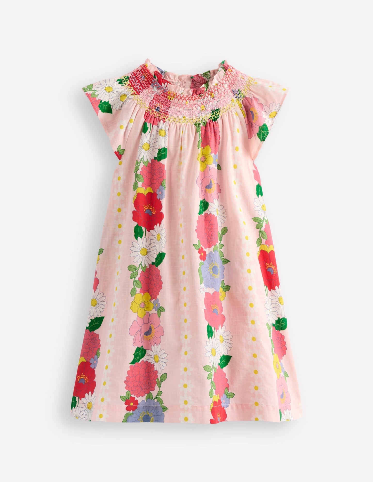 Holiday Smocked Dress - Chalk Pink Flower