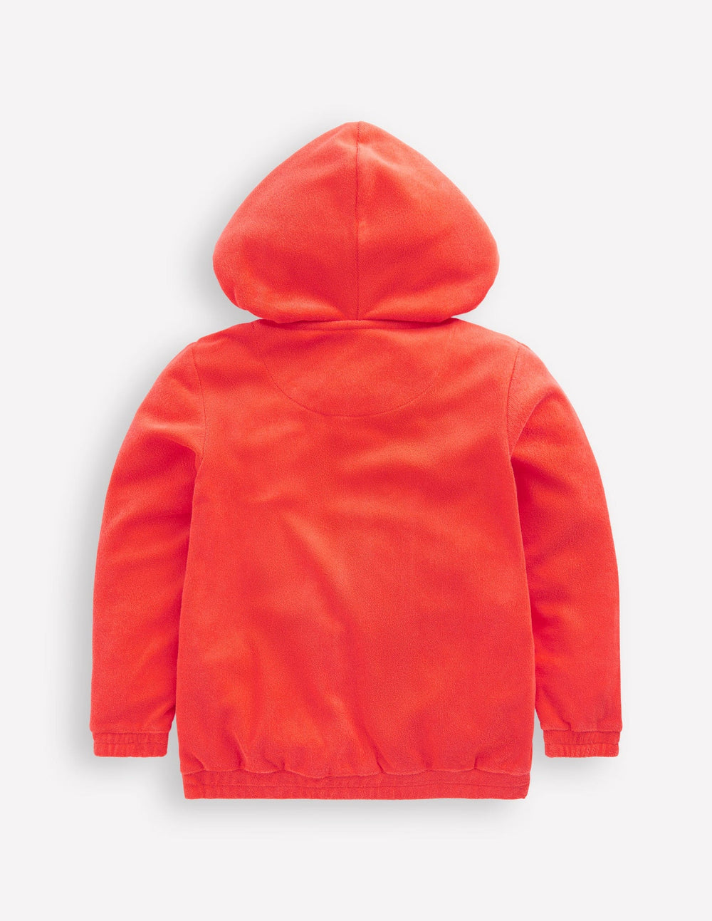 Zip - Through Towelling Hoodie - Coral Orange Flowers