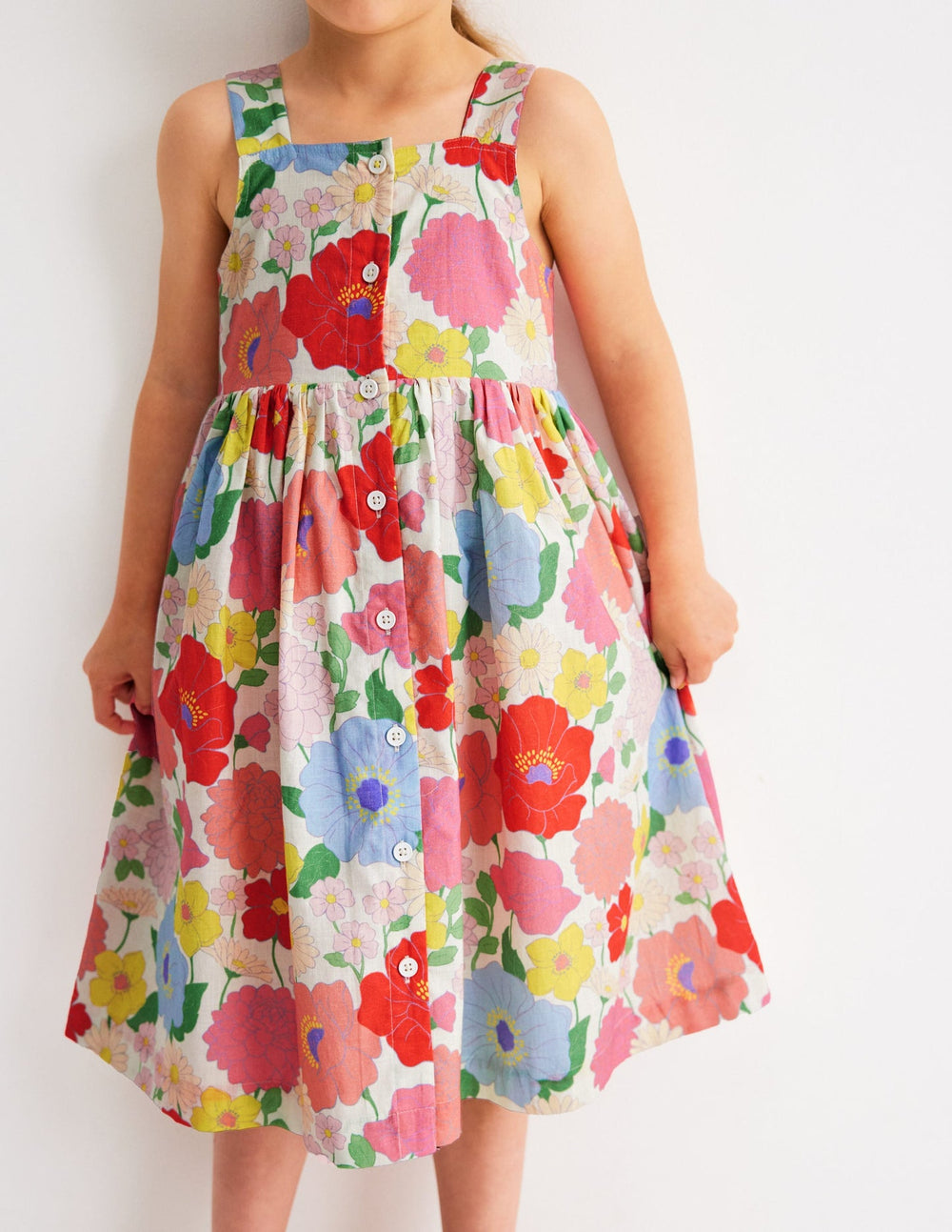 Remy Button Through Dress - Multi Summer Garden