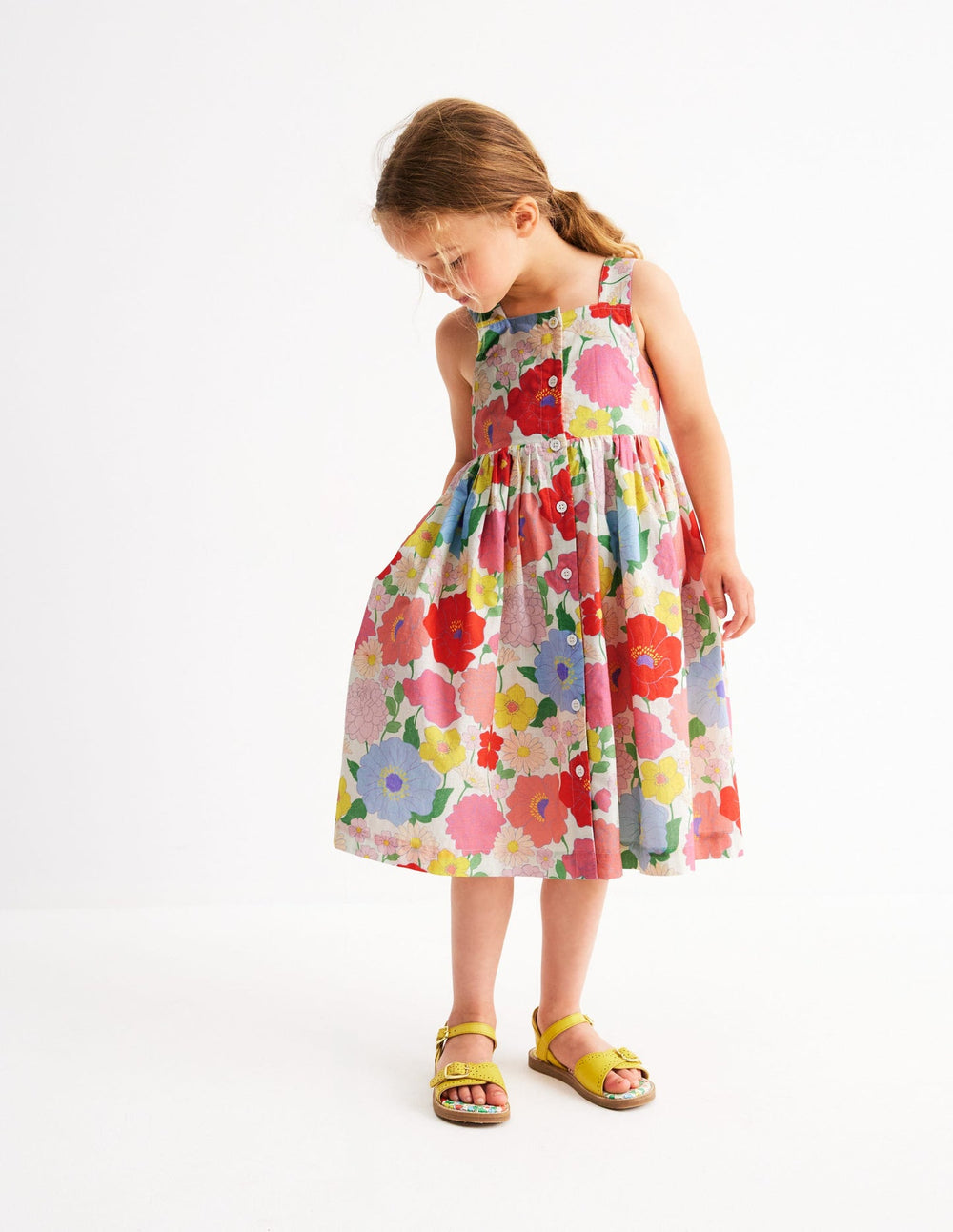 Remy Button Through Dress - Multi Summer Garden