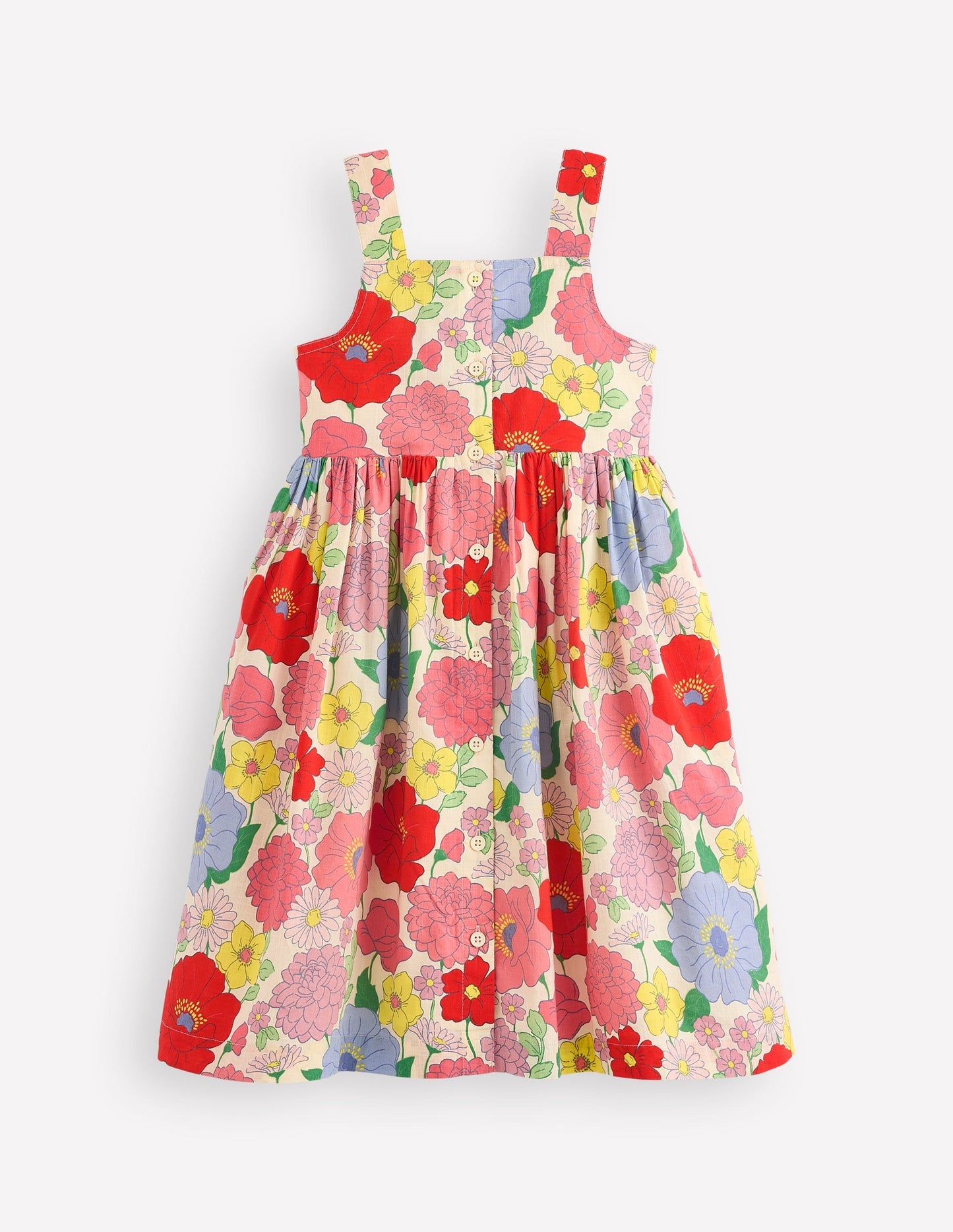 Remy Button Through Dress - Multi Summer Garden