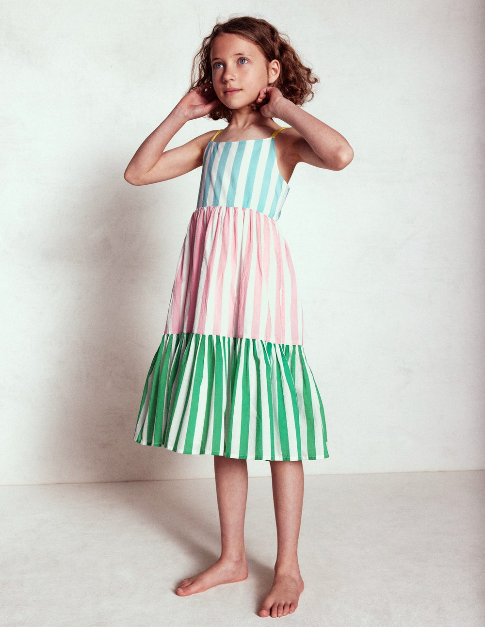 Aurelia Tiered Twirly Dress - Hotchpotch Stripe