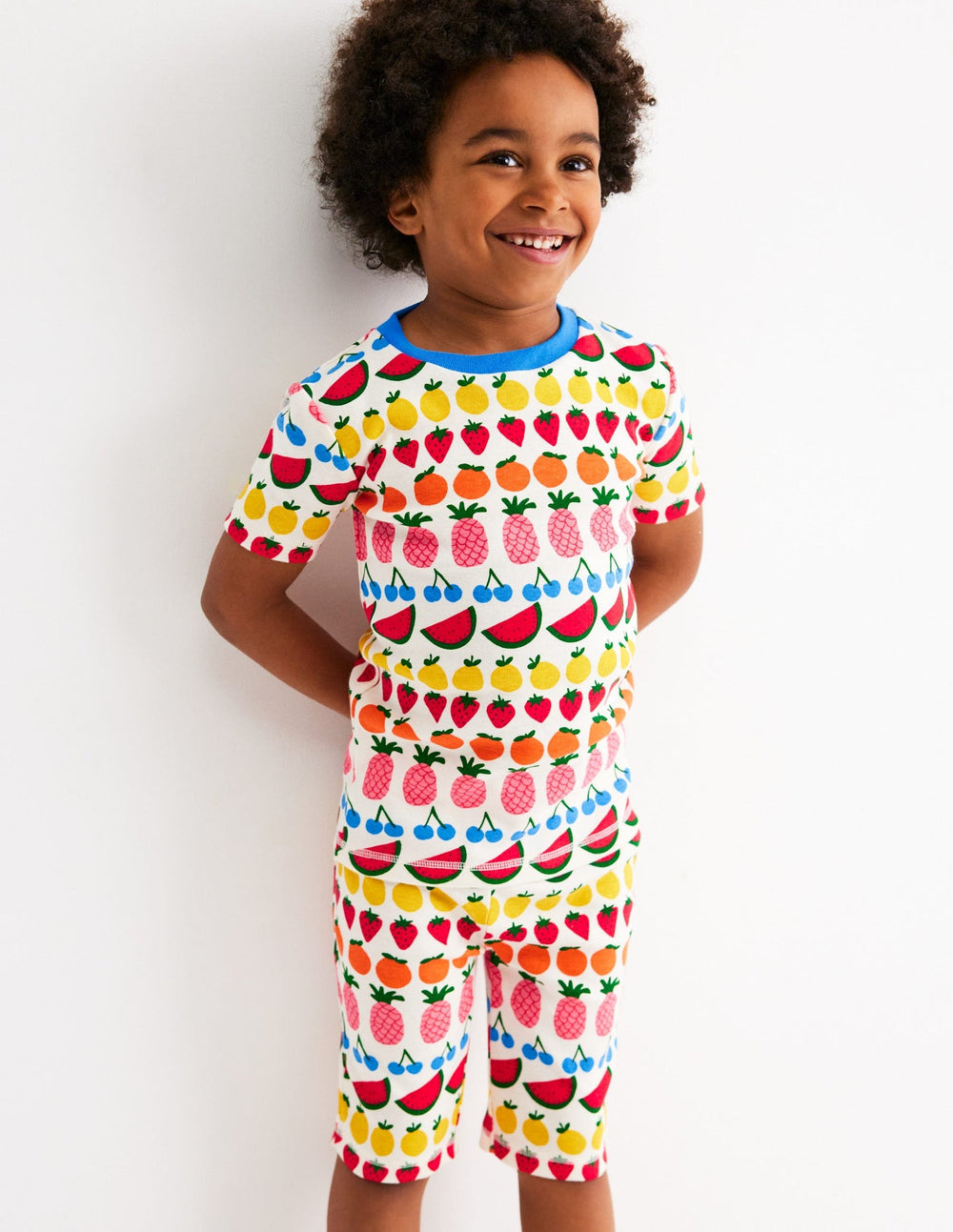 Snug Short John Pajamas - Fruit Stripe