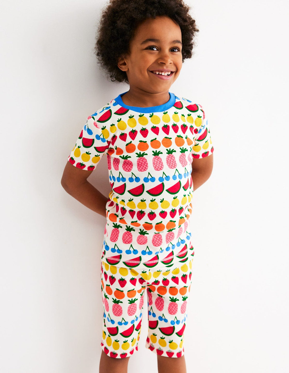 Snug Short John Pajamas - Fruit Stripe