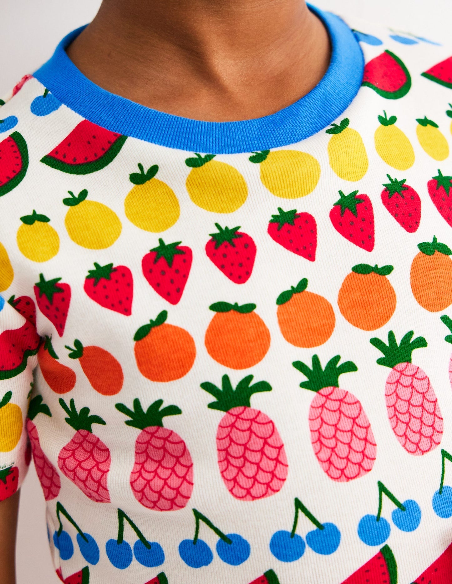 Snug Short John Pajamas - Fruit Stripe