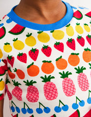 Snug Short John Pajamas - Fruit Stripe